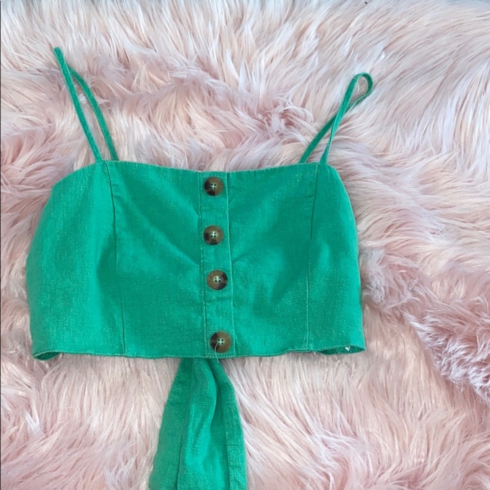 Green Crop Top